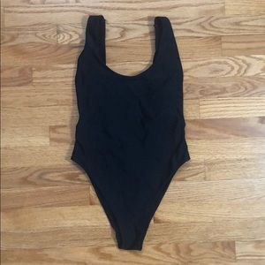 Aerie Super Scoop Swimsuit, Black, Medium
